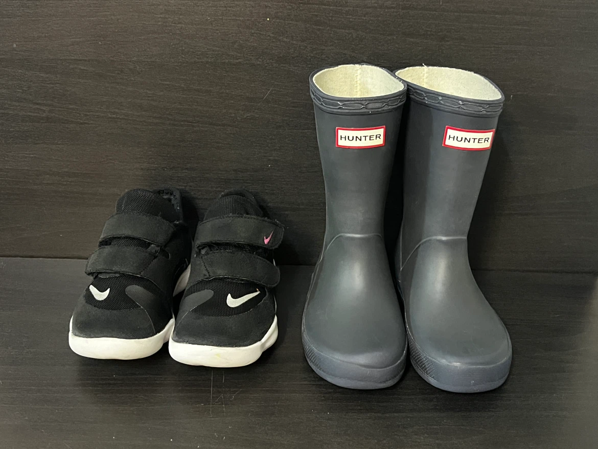 Toddler Shoes Bundle: Nike Size 9C and Hunter Boots