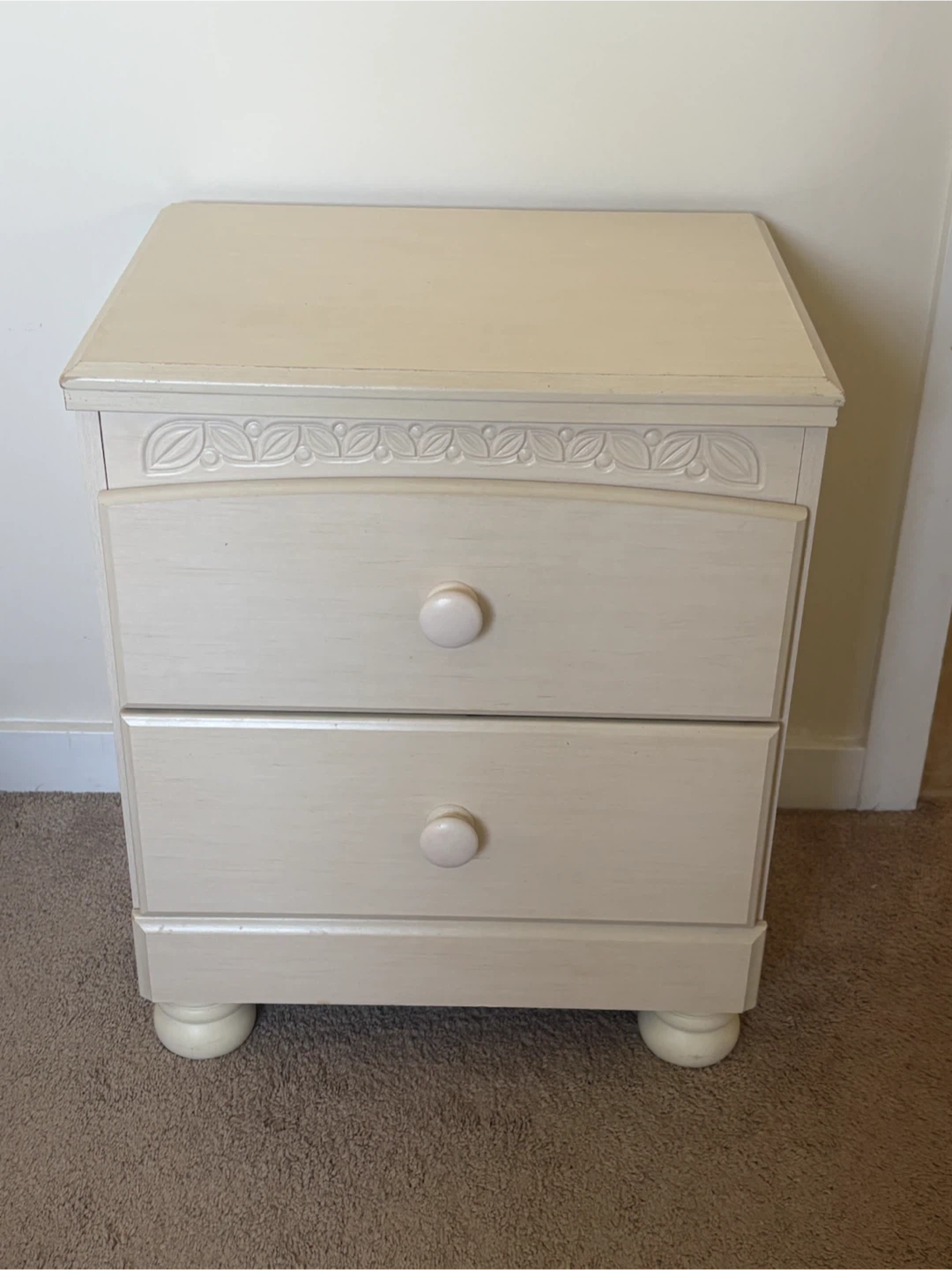 White Bedroom Set: Bed, Dresser with Mirror, and Nightstand - photo 3