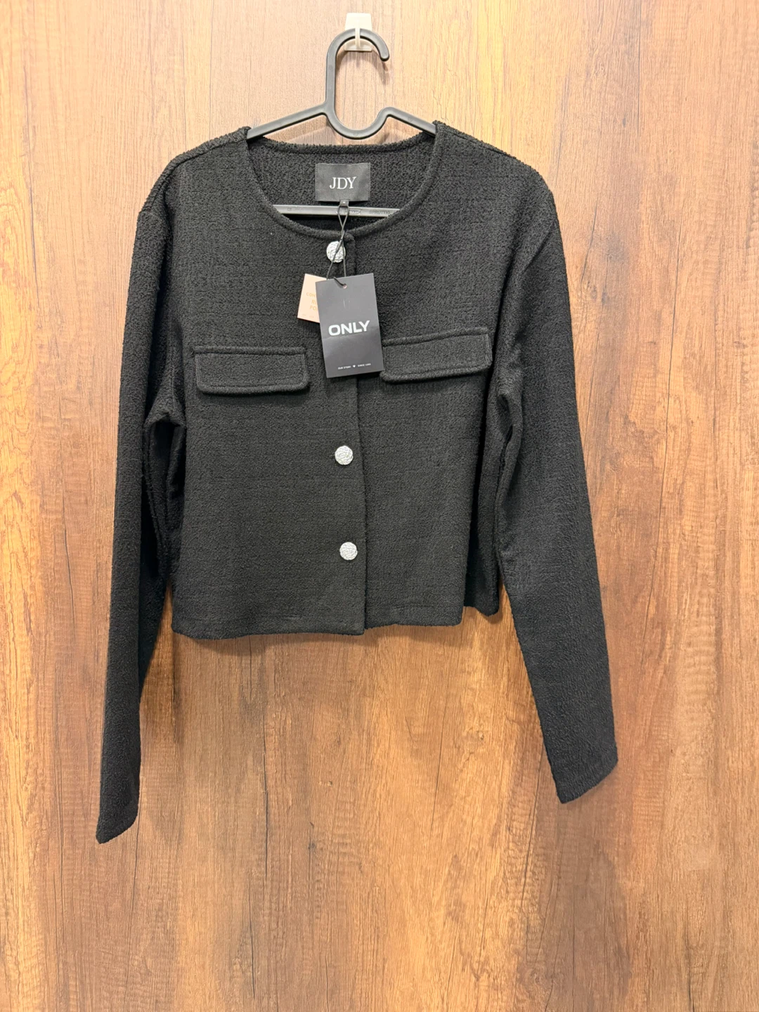 JDY Black Bouclé Cardigan Jacket - Medium - photo 3