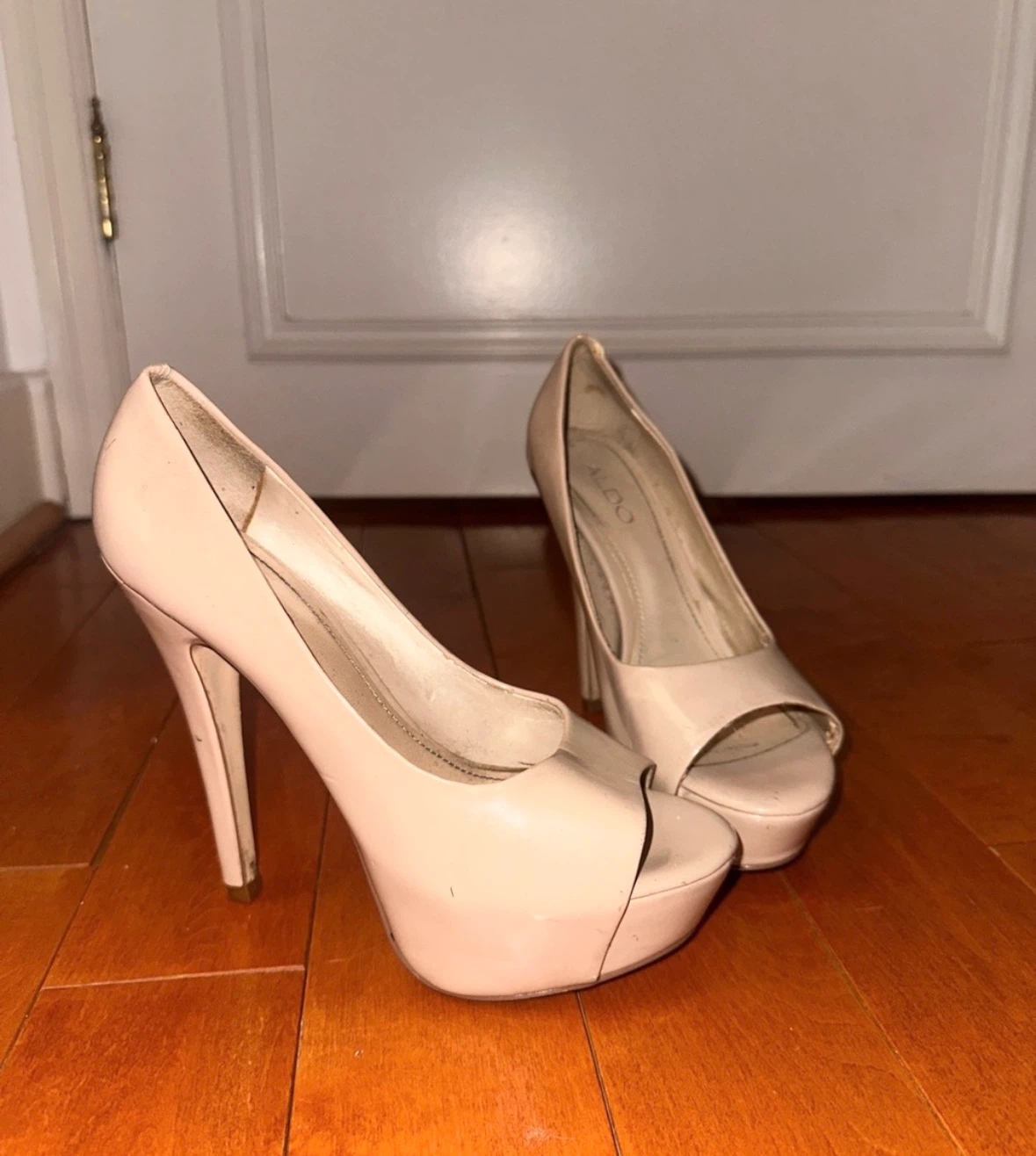 ALDO Beige Peep Toe Heels