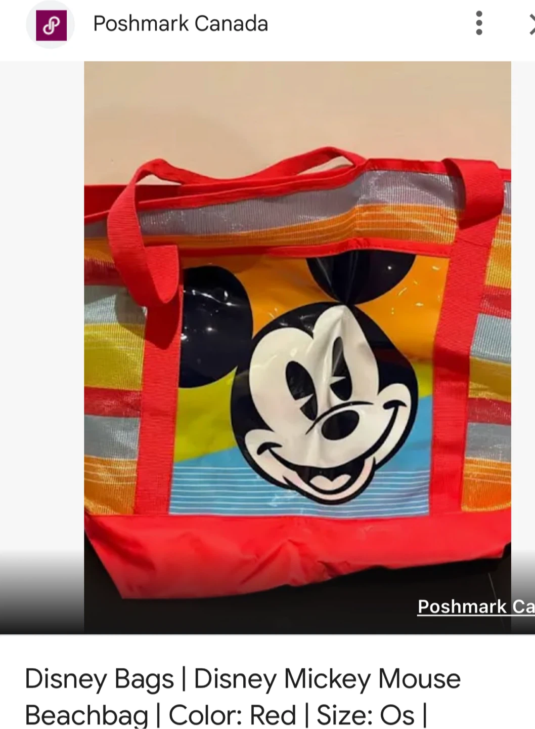 Disney Mickey Mouse Beach Bag Red