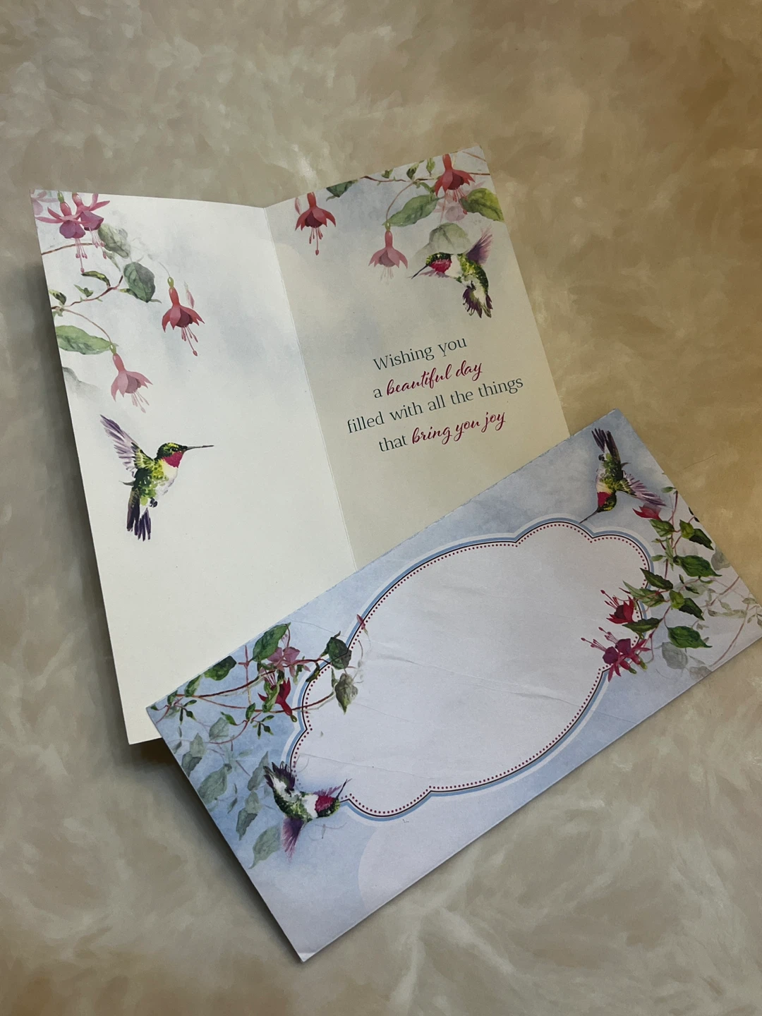 Angel Greetings Hummingbird Birthday Card - photo 2