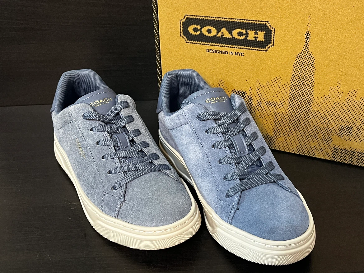 NWT - Coach blue suede sneakers
