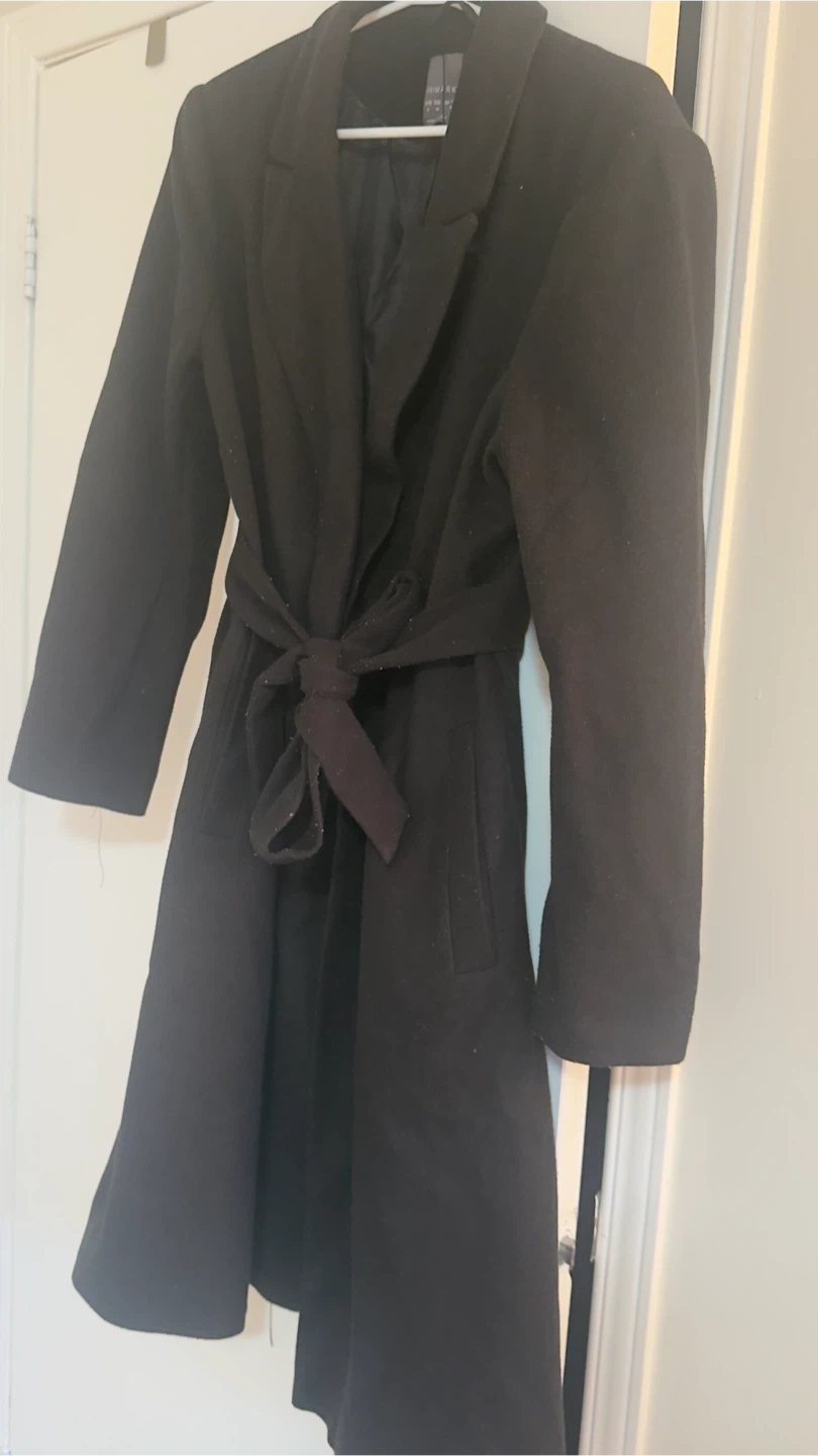 Primark Black Tie-Waist Coat