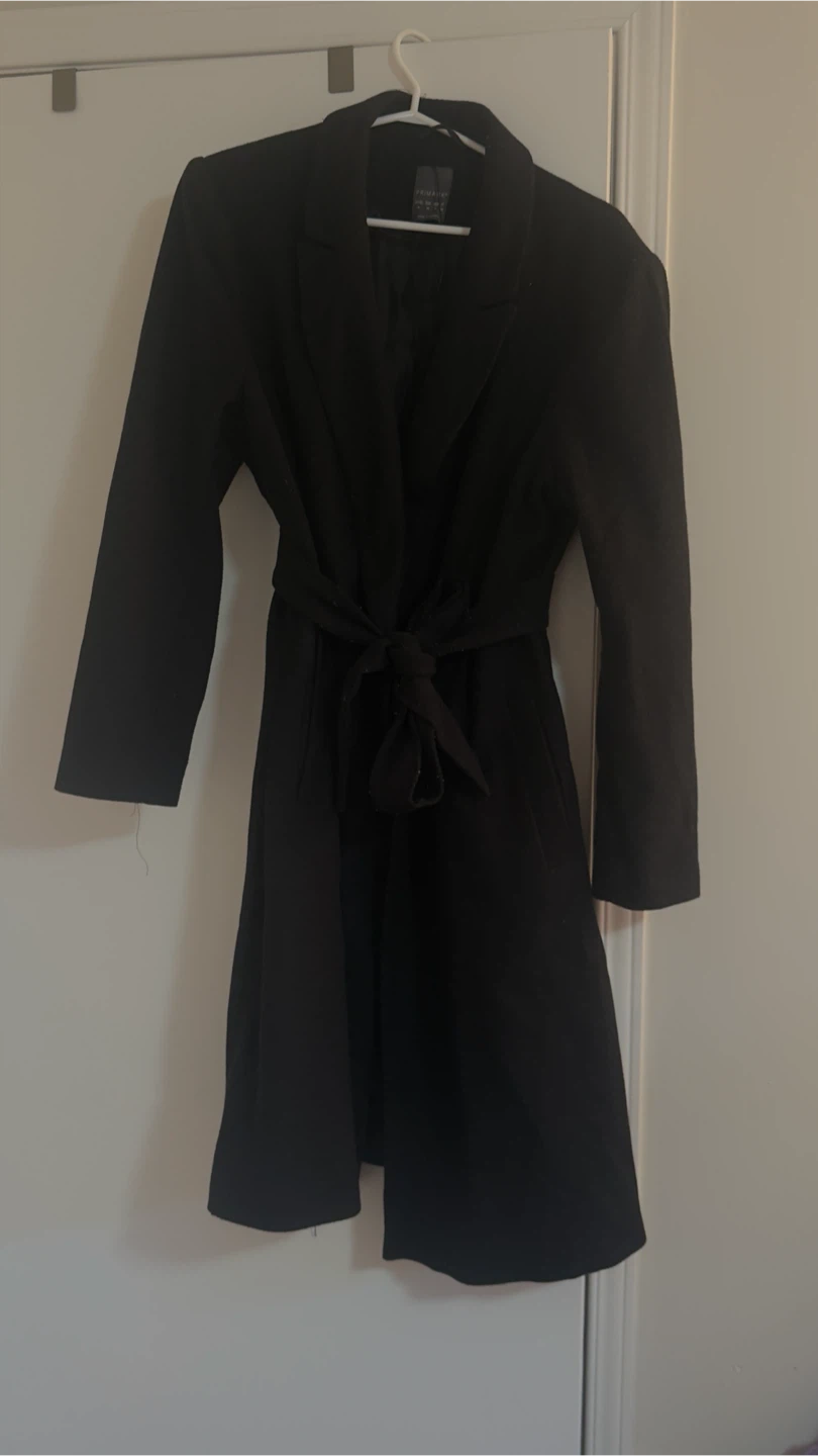 Primark Black Tie-Waist Coat - photo 2