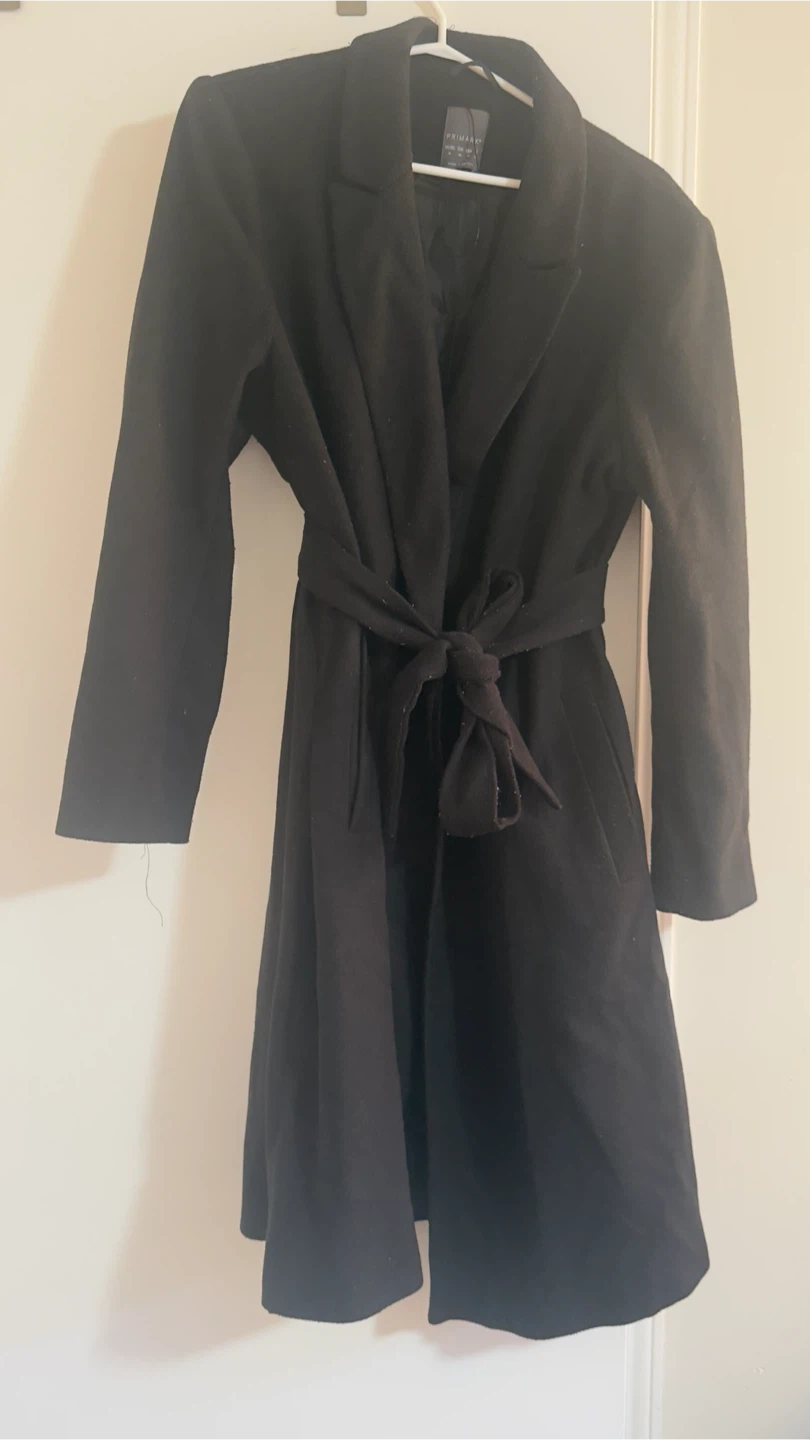 Primark Black Tie-Waist Coat - photo 4
