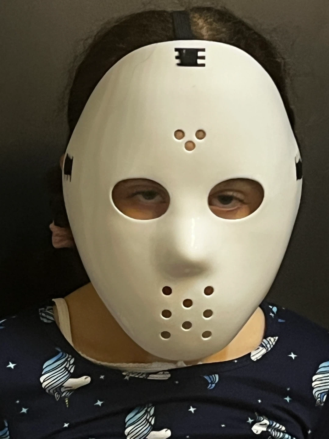 White Hockey Goalie Mask Costume Accessory - photo 2