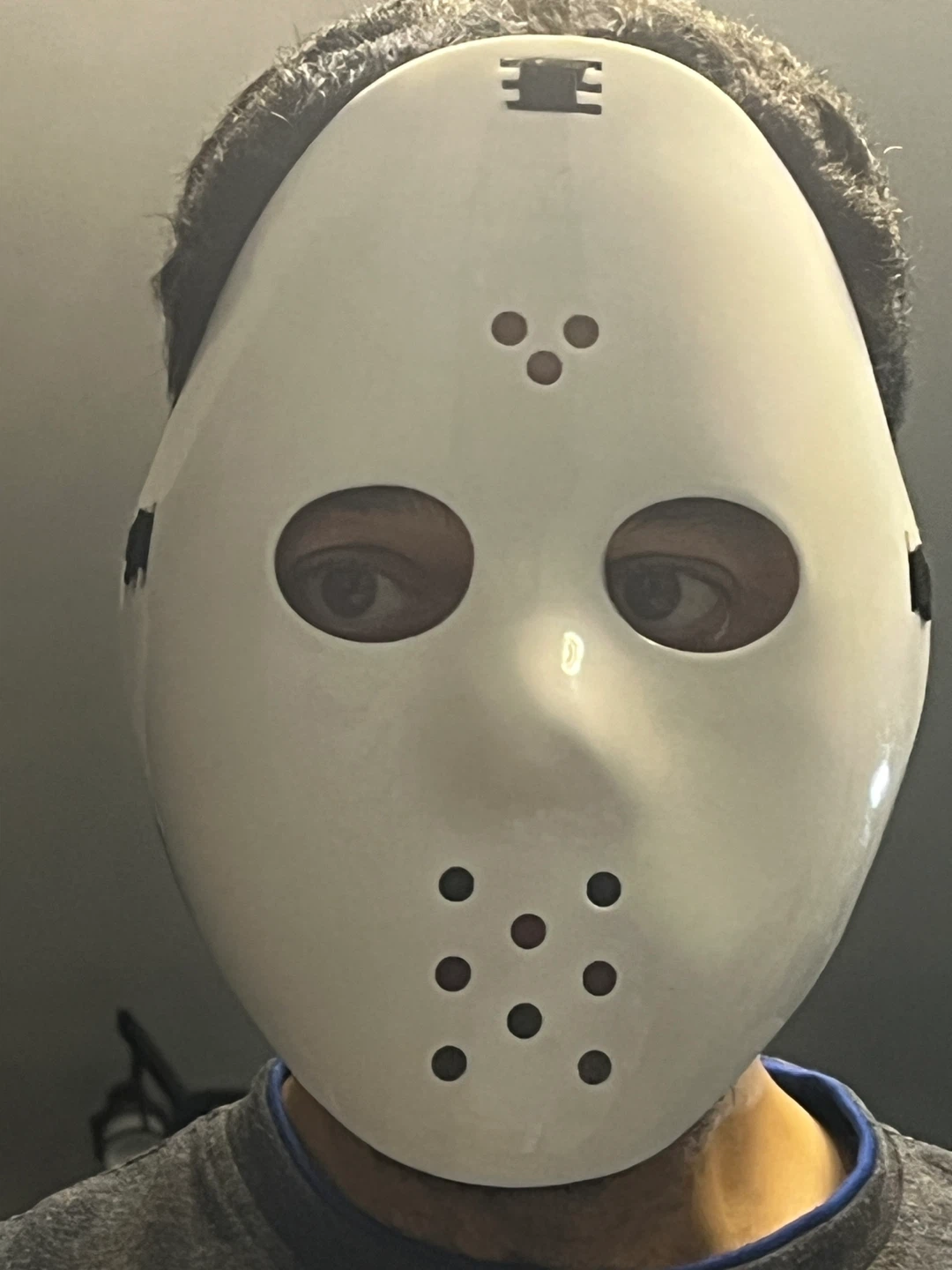 White Hockey Goalie Mask Costume Accessory - photo 3