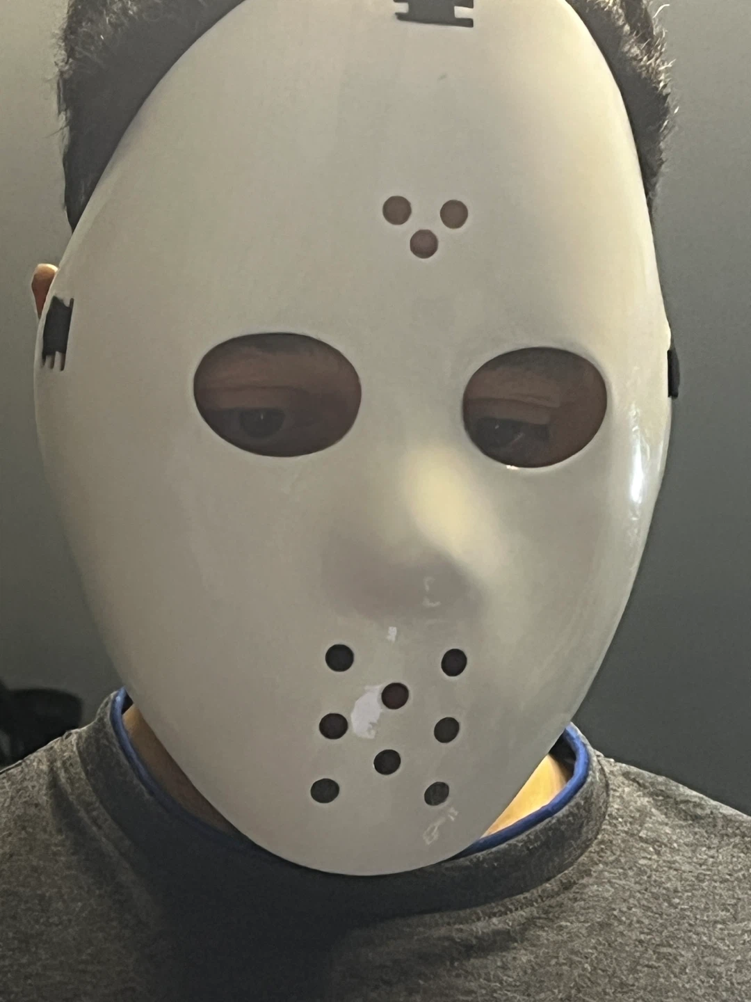 White Hockey Goalie Mask Costume Accessory - photo 4