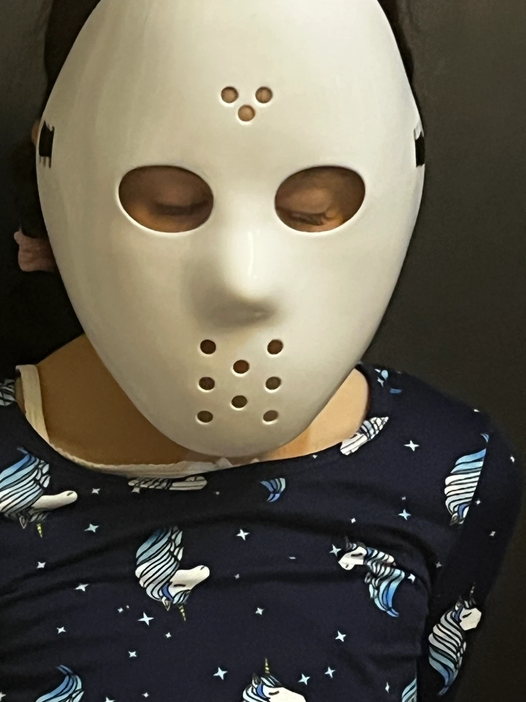 White Hockey Goalie Mask Costume Accessory - photo 5