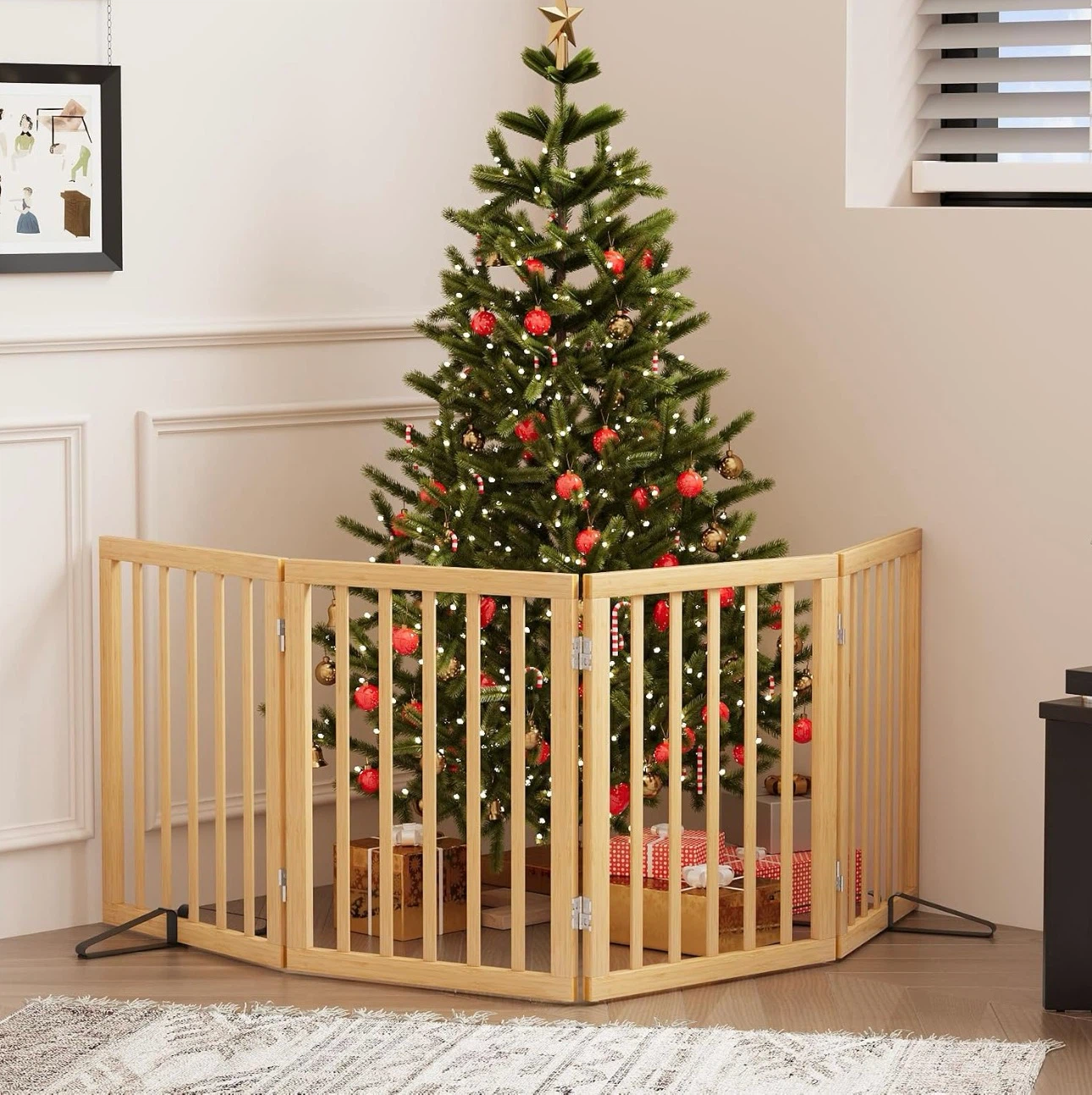 24” Tall Freestanding Dog Gate - Brand new