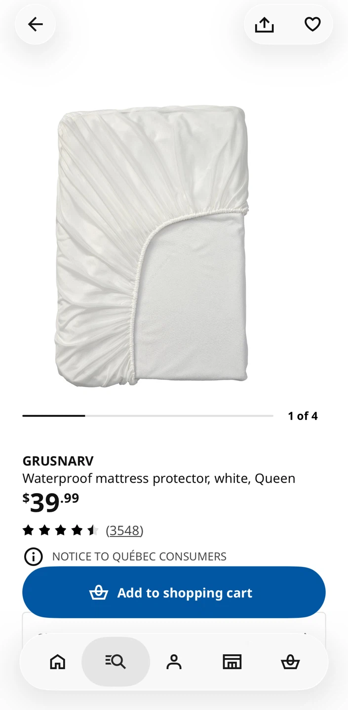 Queen size IKEA GRUSNARV Waterproof Mattress Protector Queen
