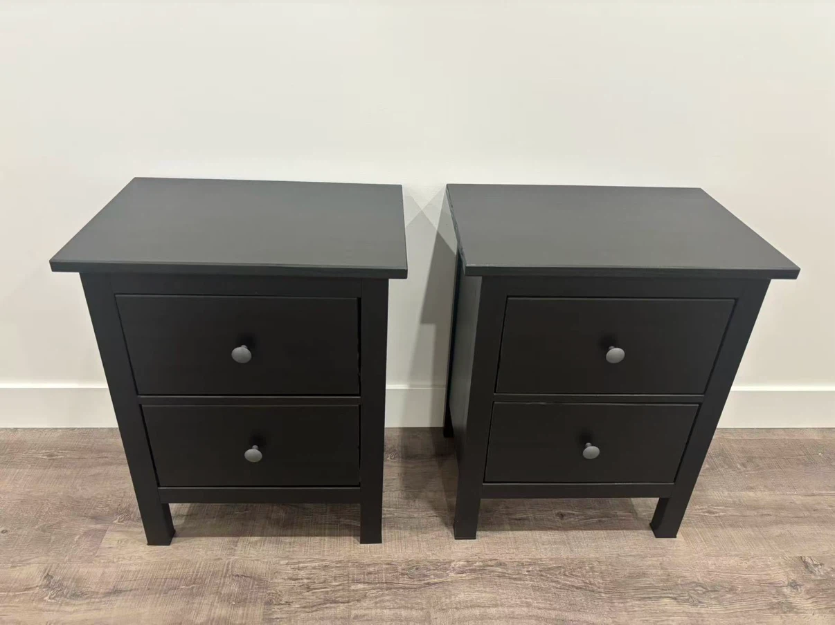 Pair of IKEA HEMNES wooden nightstands