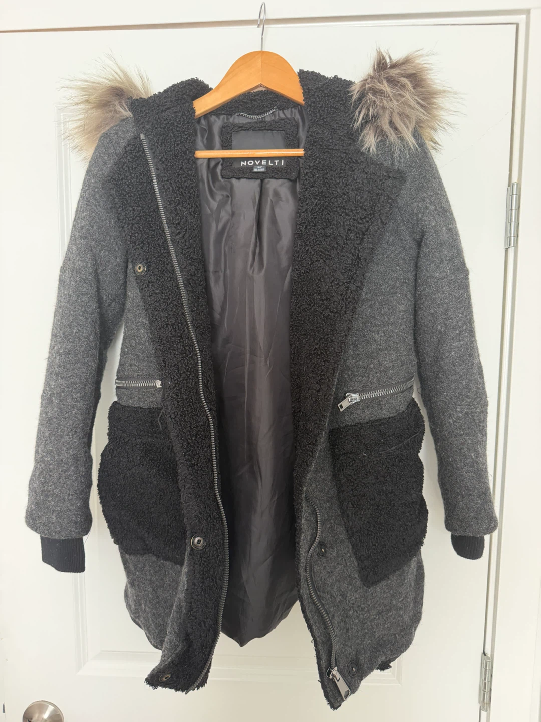 Novelti Wool-Blend Hooded Jacket