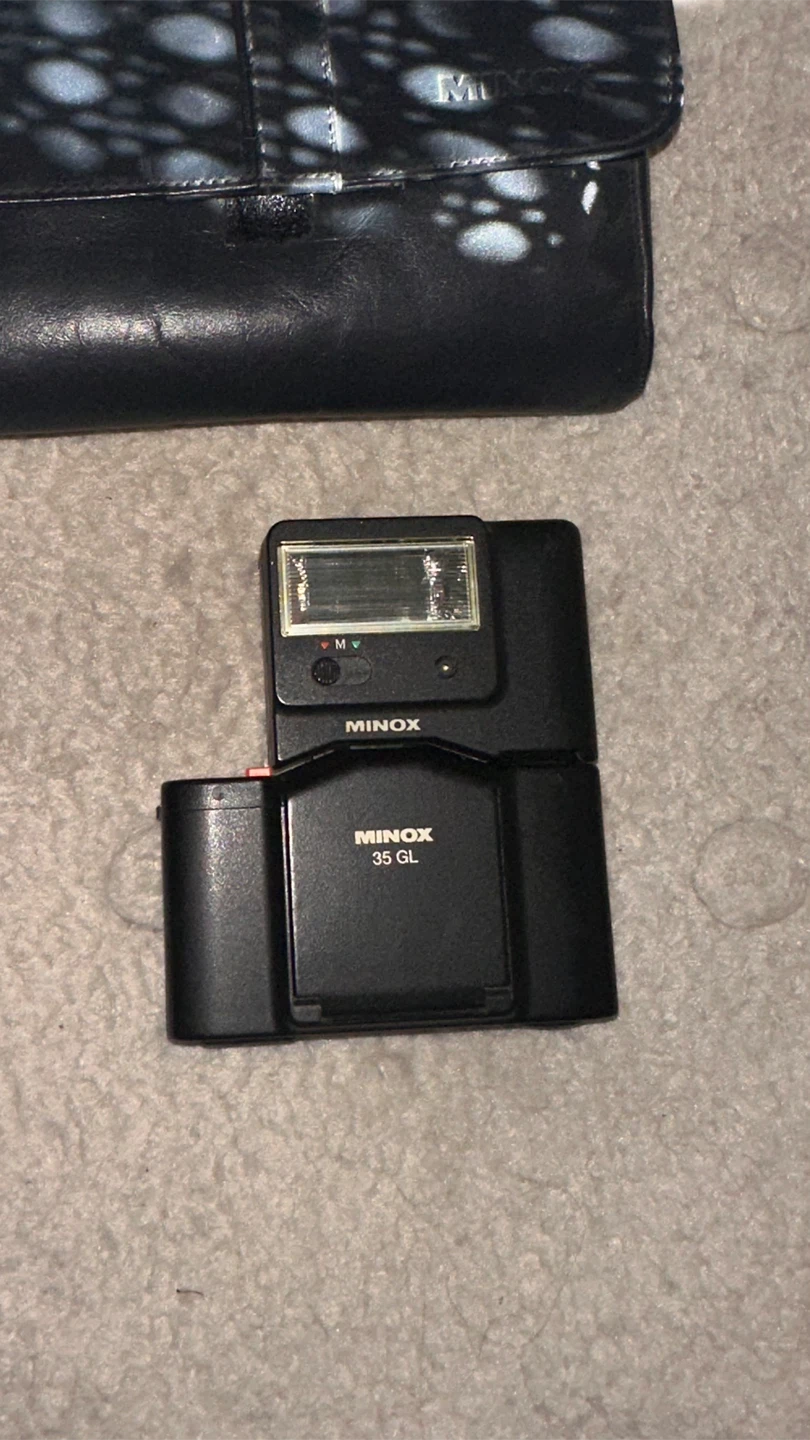 Minox 35 GL camera with FC 35 flash and case