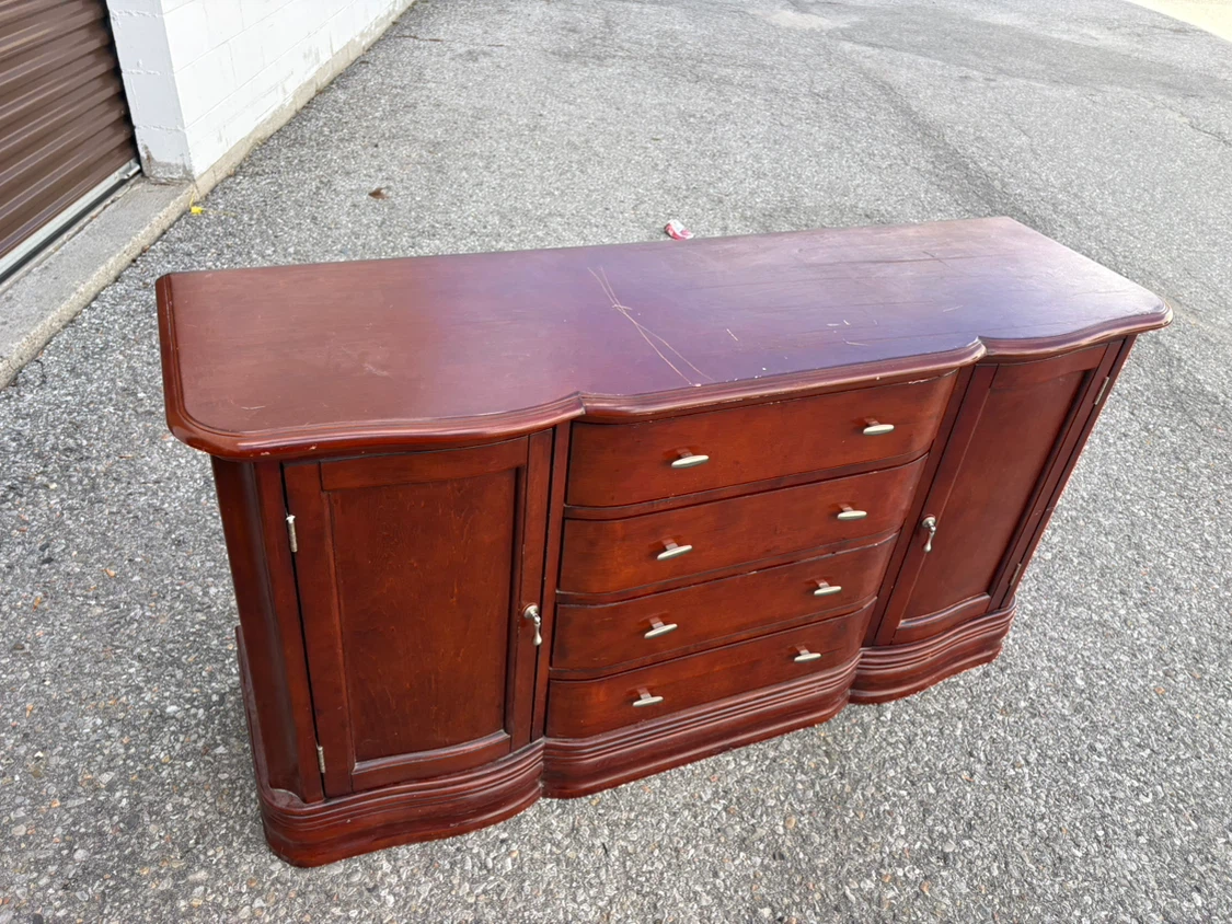 Free delivery used Traditional Wood Buffet Sideboard or dresser - photo 2