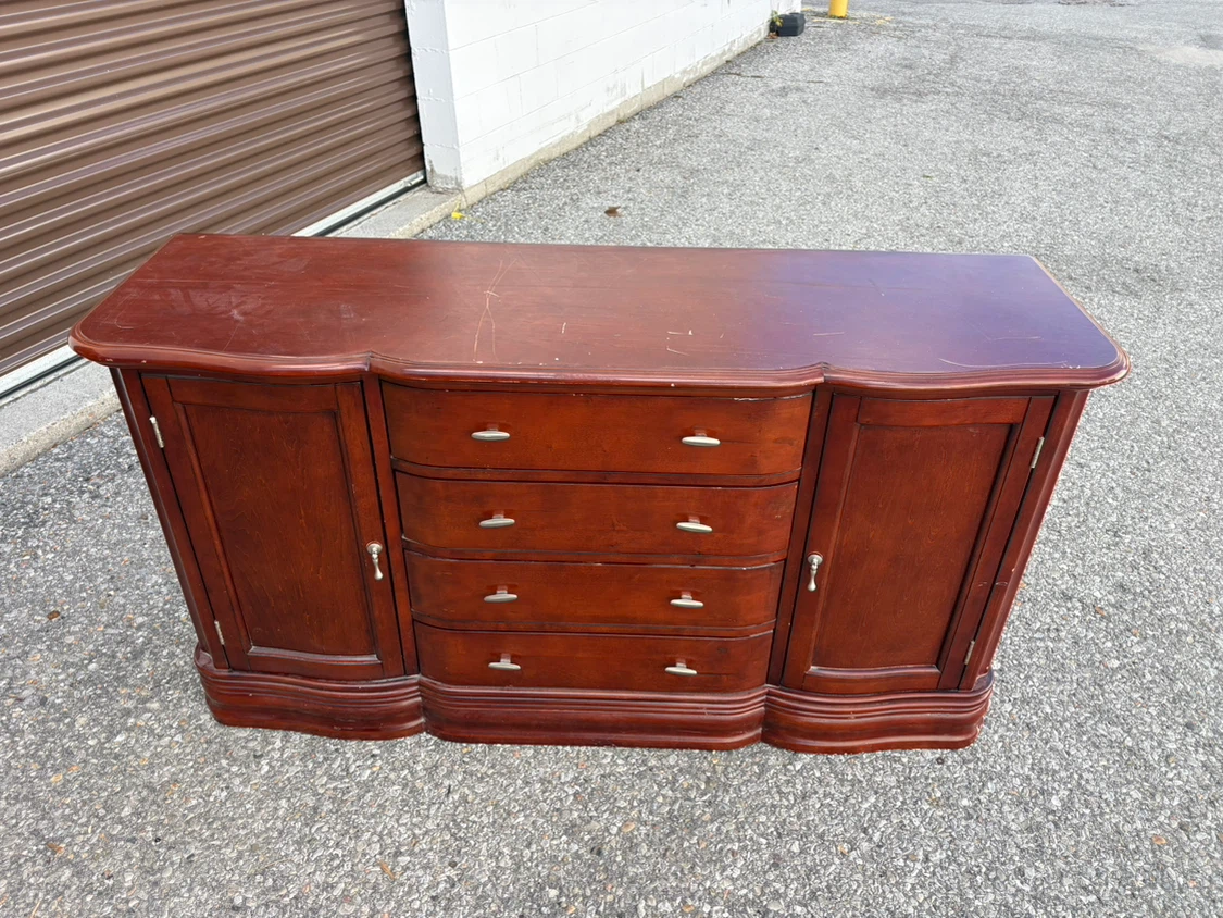 Free delivery used Traditional Wood Buffet Sideboard or dresser - photo 4
