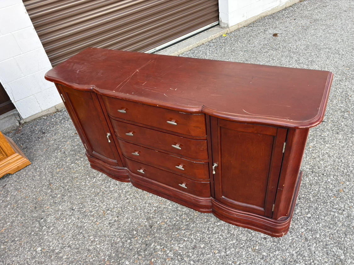 Free delivery used Traditional Wood Buffet Sideboard or dresser - photo 5