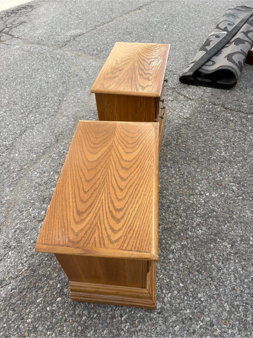 Free delivery used Set of Two Oak Nightstands