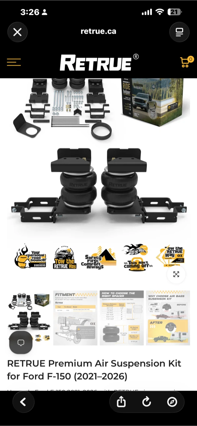 RETRUE Premium Air Suspension Kit for Ford F-150 (2021-2026) - photo 3