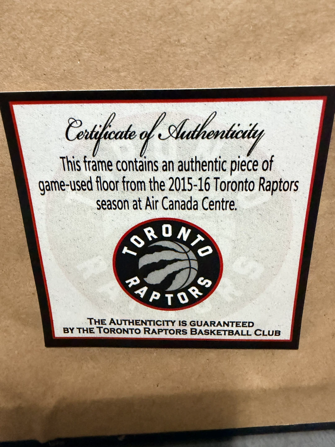 Raptors Game-Used Floor Framed Memorabilia 2015-16 - photo 3
