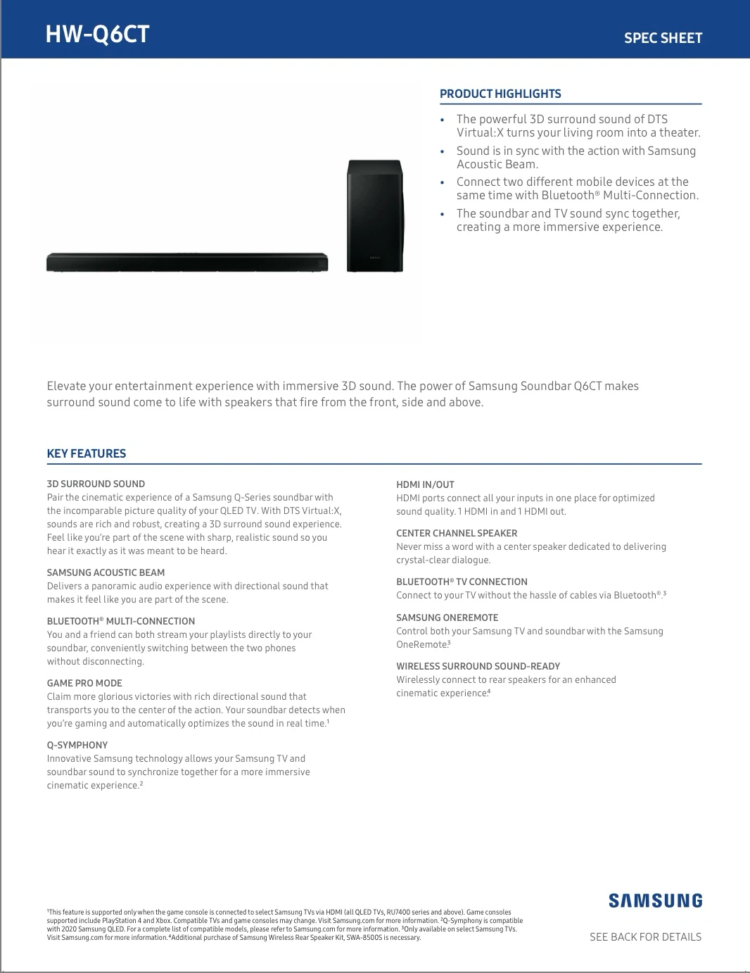 Samsung Soundbar with Subwoofer - photo 4