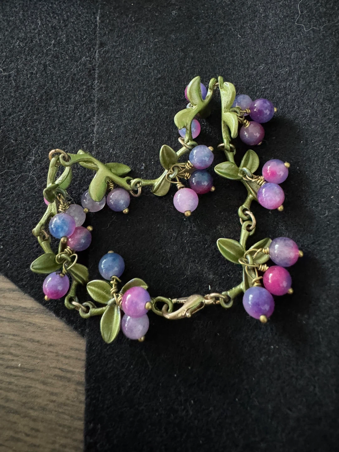 Berry charm bracelet& leaves+ yellow Crystal bracelet Bundle - photo 2