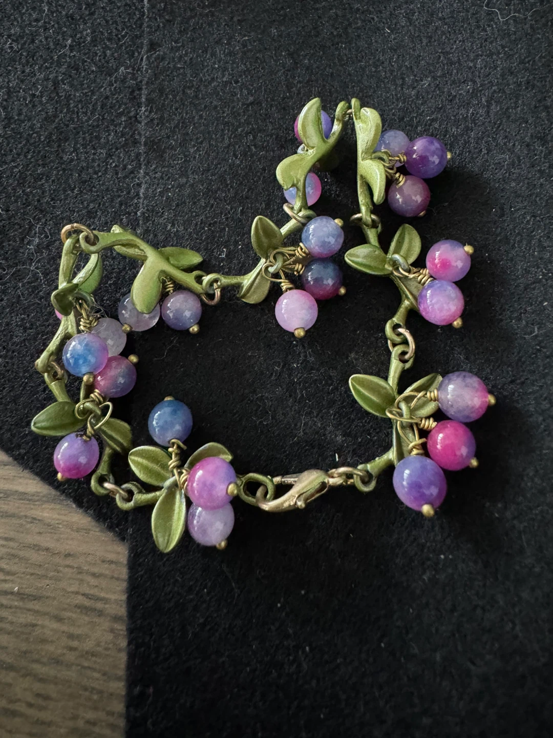 Berry charm bracelet& leaves+ yellow Crystal bracelet Bundle - photo 3