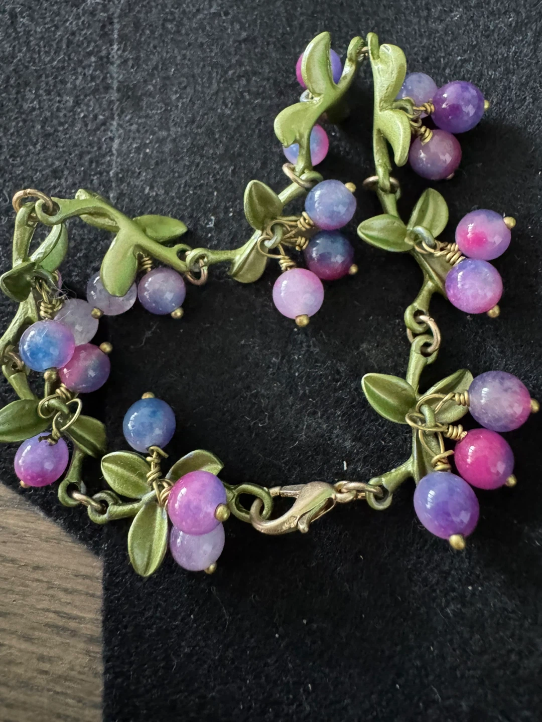Berry charm bracelet& leaves+ yellow Crystal bracelet Bundle - photo 4