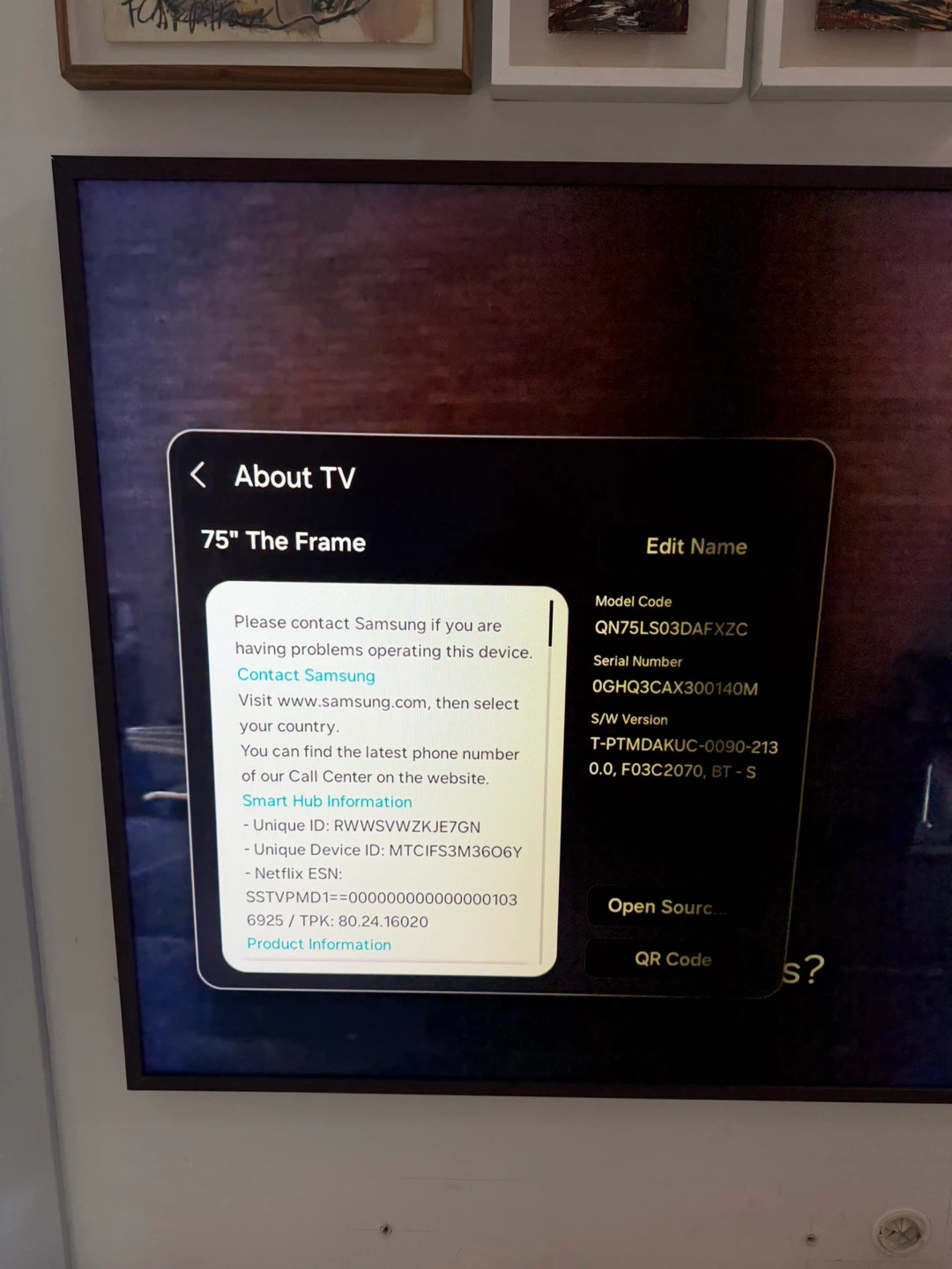 [Moving Sale] Samsung 75" The Frame QLED 4K TV (2024) - photo 5