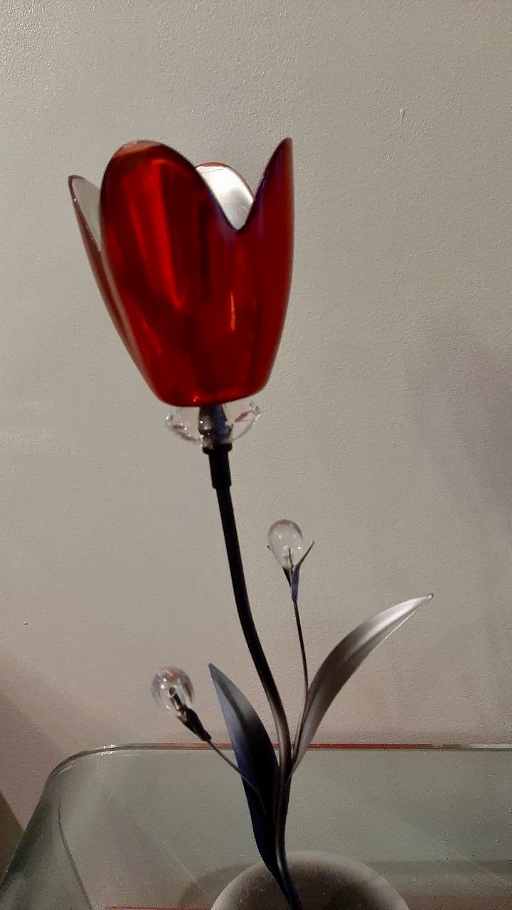 Decorative Red Glass Tulip Ornament - photo 3