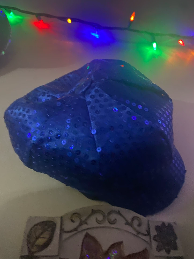 Blue Sequin Newsboy Cap