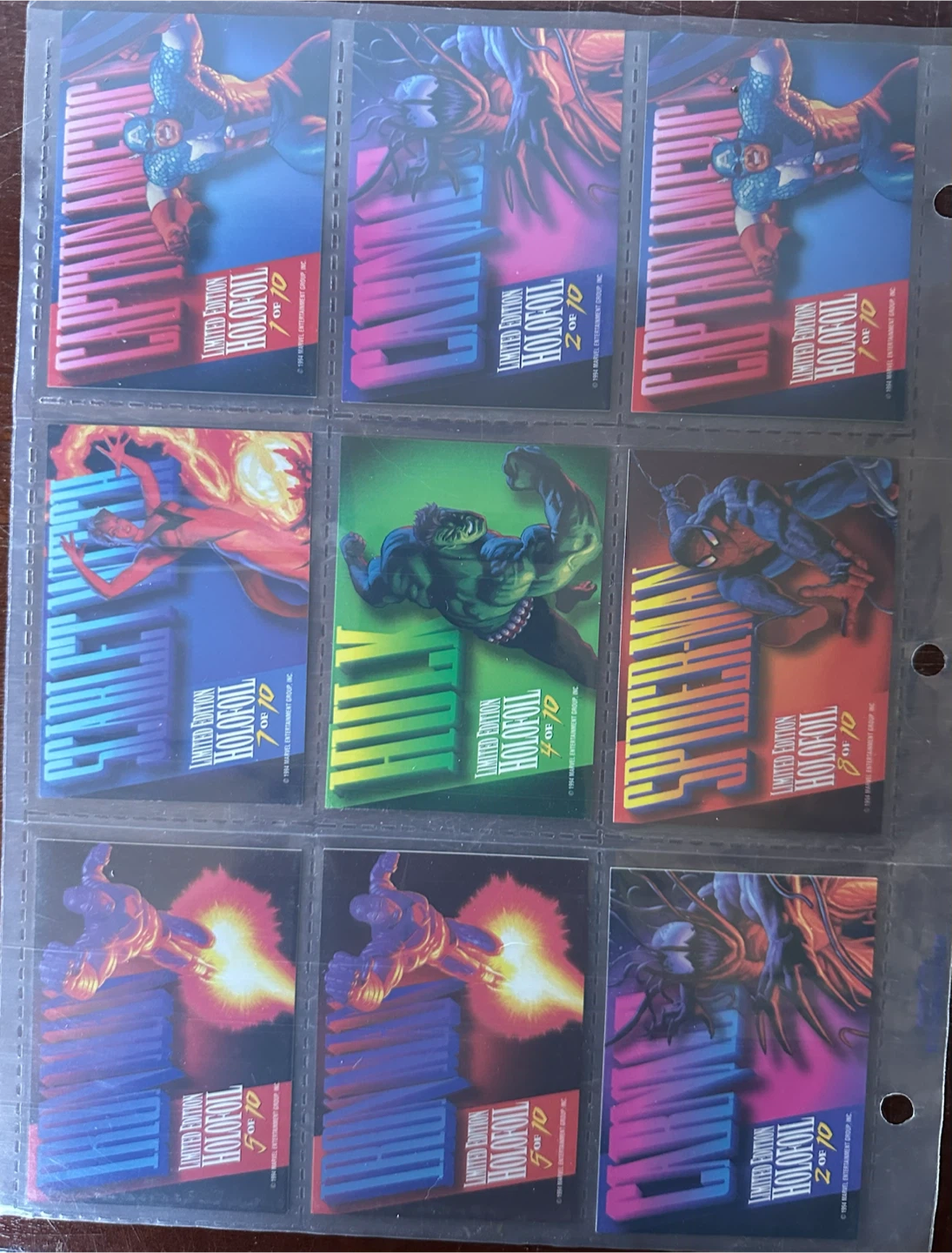 1994 Marvel Masterpieces Holofoil Trading Cards - photo 2