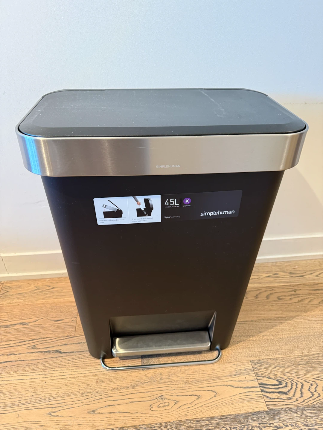 Simplehuman 45L Step Trash Can