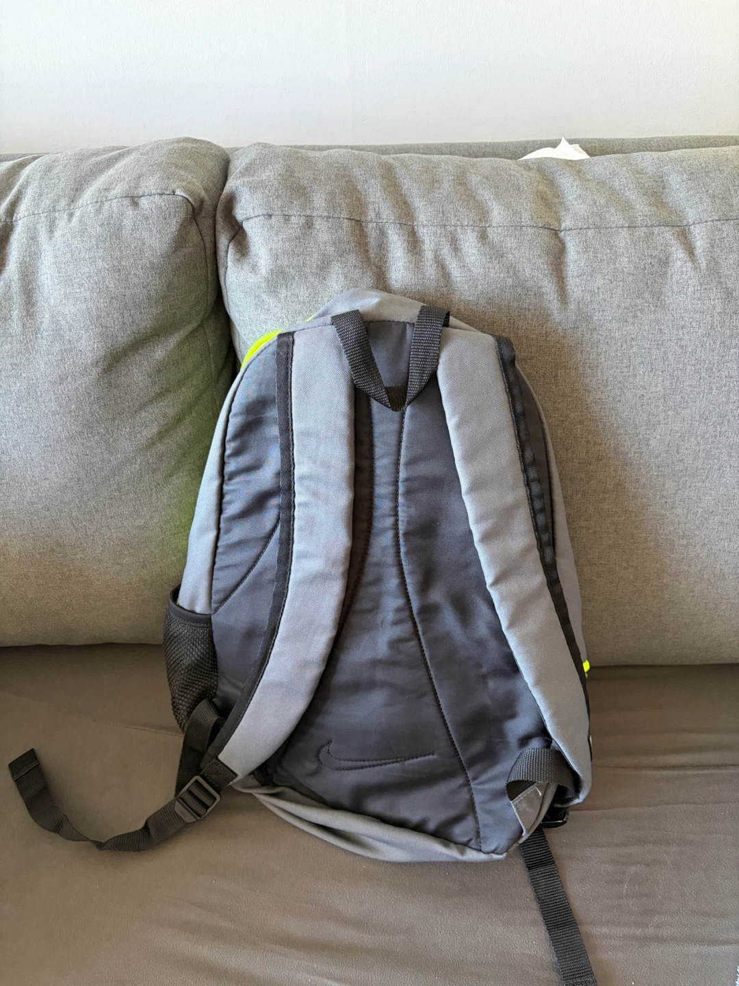 Nike Backpack Grey and Neon Yellow - photo 2
