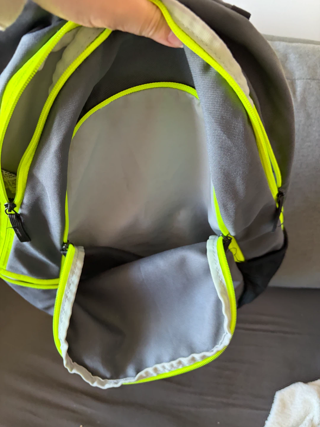 Nike Backpack Grey and Neon Yellow - photo 4