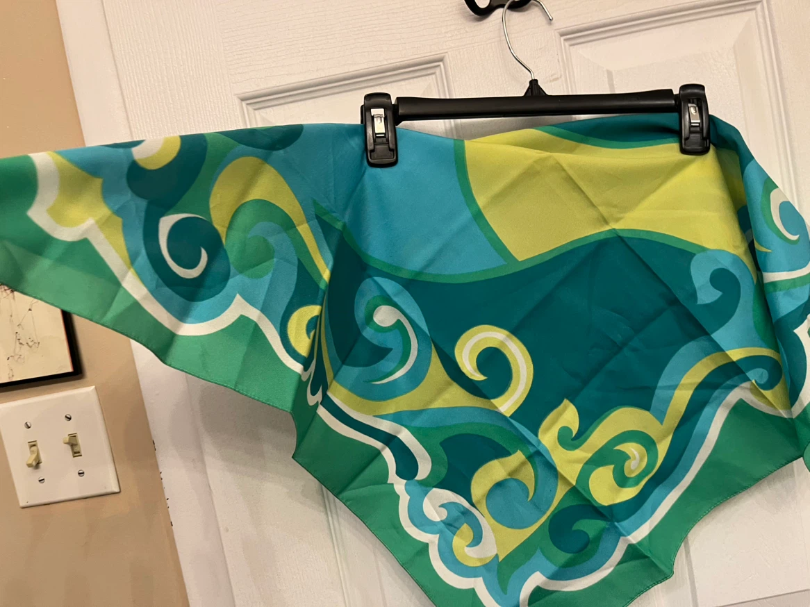 “Op Art” MCM Abstract Print Silk Scarf, 28” sq., new condition