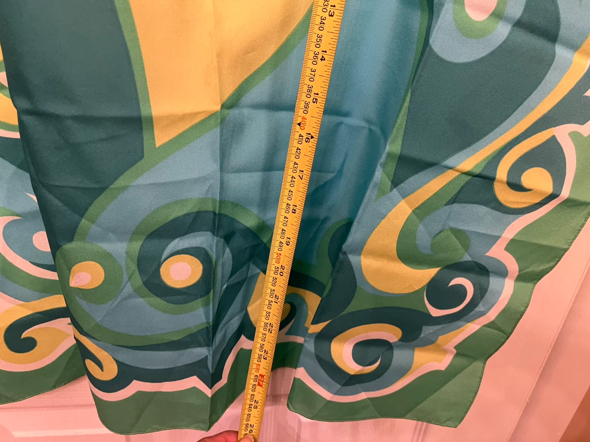 “Op Art” MCM Abstract Print Silk Scarf, 28” sq., new condition - photo 4