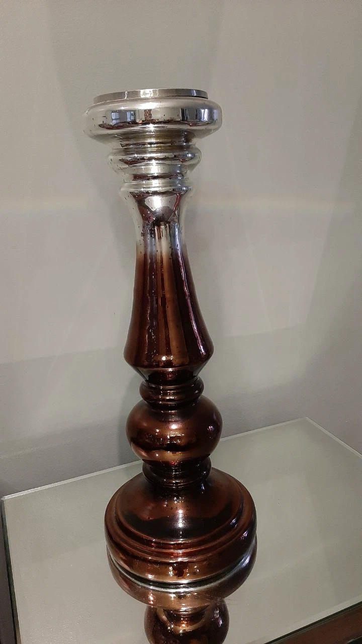 Tall Mercury Glass Candle Holder