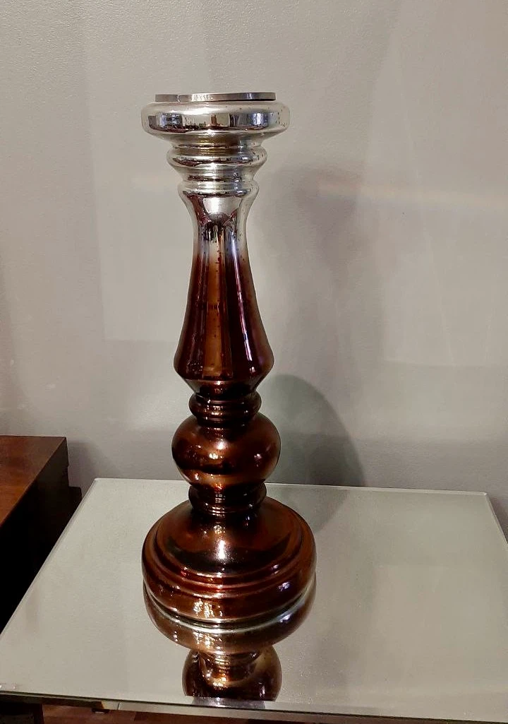 Tall Mercury Glass Candle Holder - photo 2