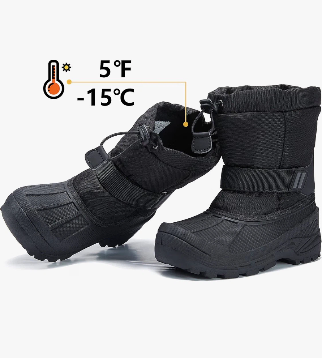 Black Waterproof Winter Boots