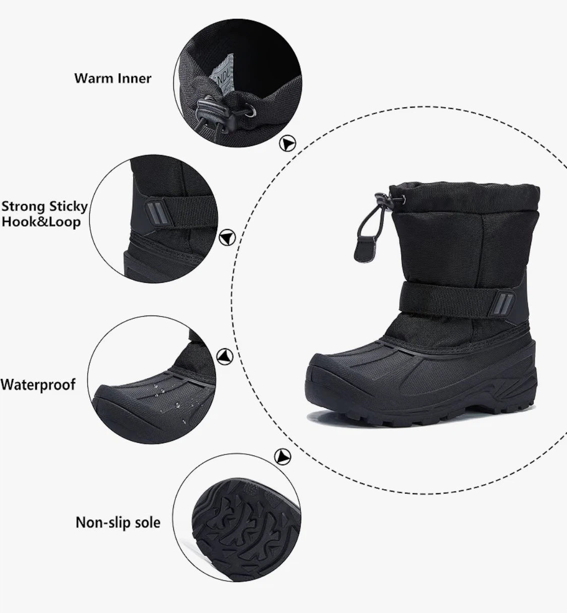 Black Waterproof Winter Boots - photo 2