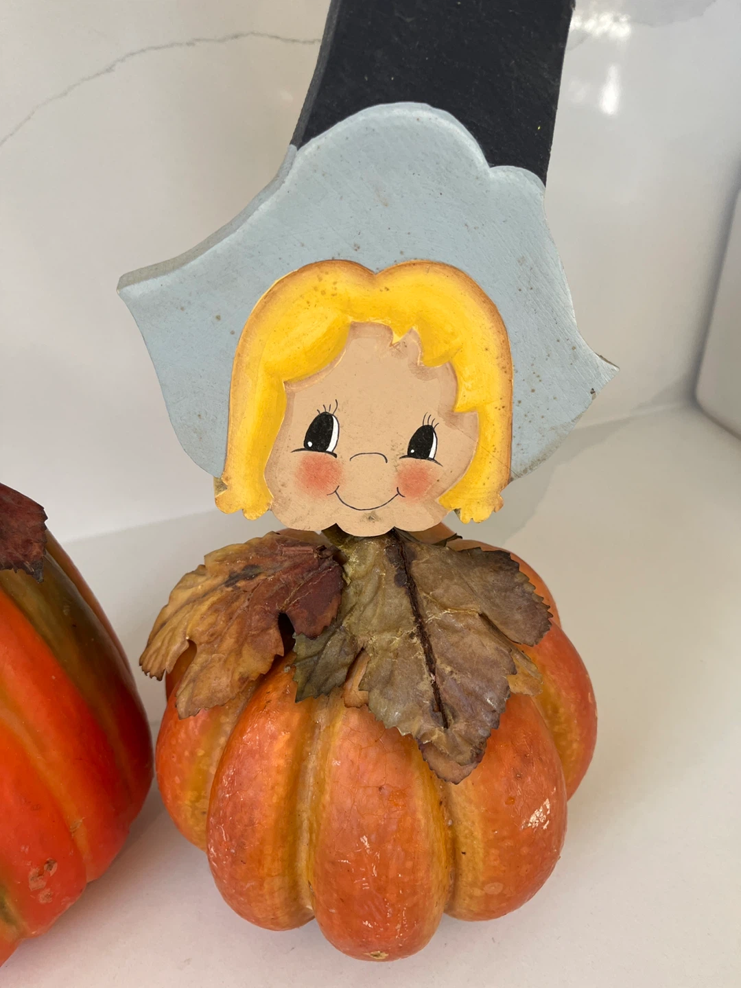 Vintage Wooden Thanksgiving Pumpkin Figurines - photo 2
