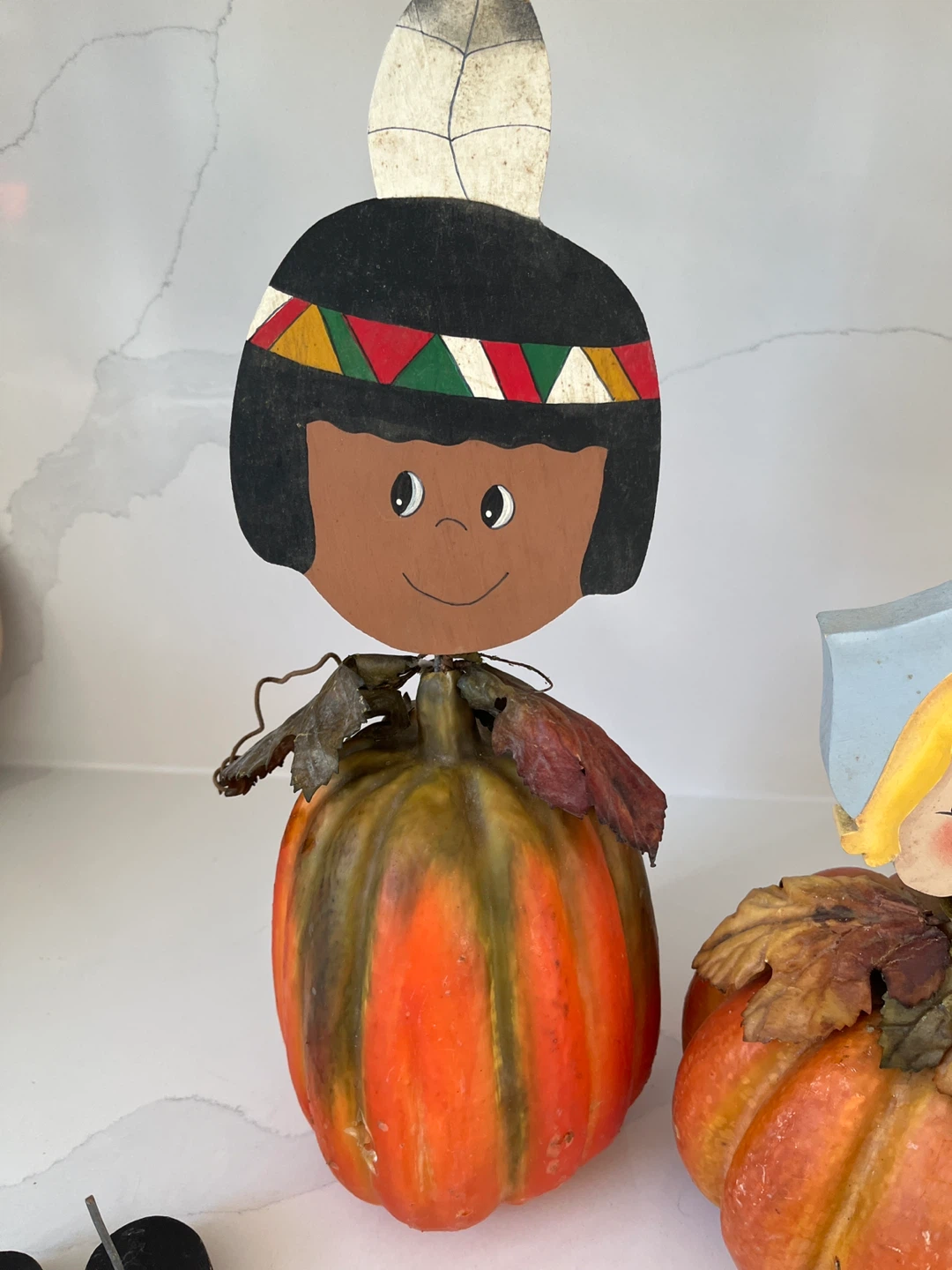 Vintage Wooden Thanksgiving Pumpkin Figurines - photo 3