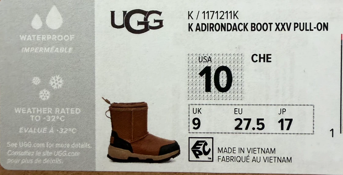 UGG Kids Adirondack Pull-On Boots Chestnut Size 10 - photo 5