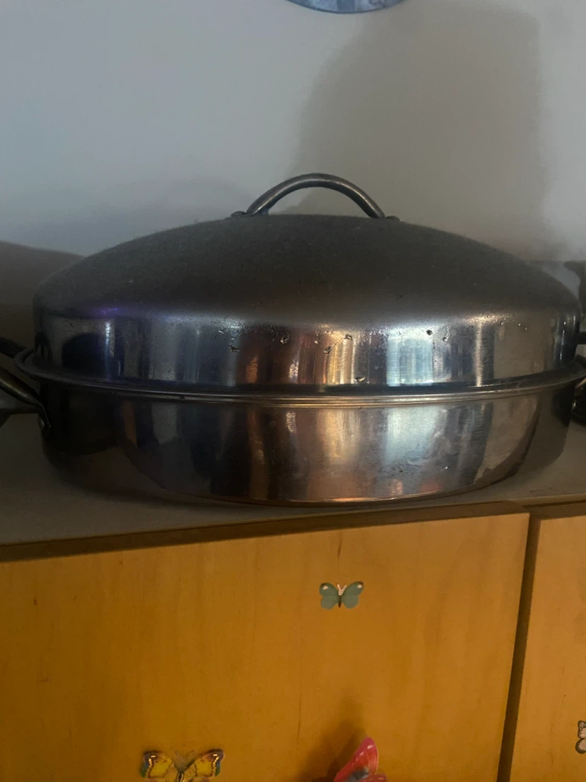 Stainless Steel Oval Roasting Pan with Lid and Rack