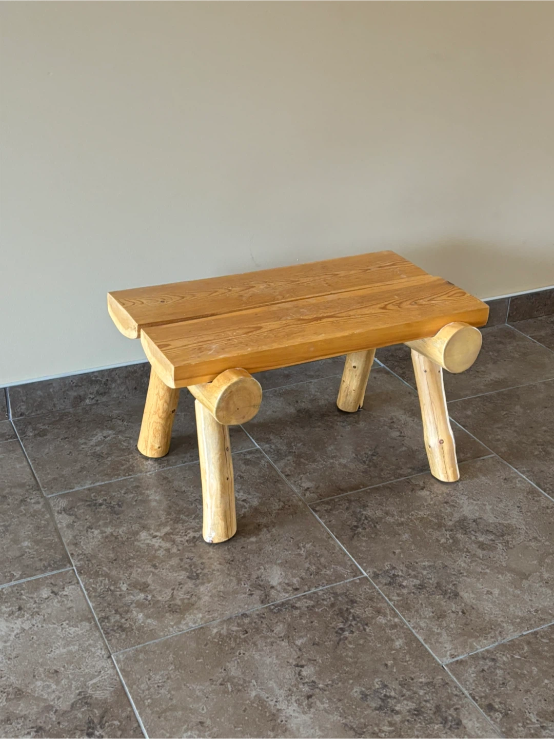 Rustic Log Bench - photo 3