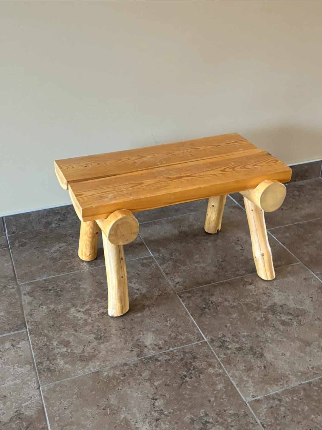 Rustic Log Bench - photo 5