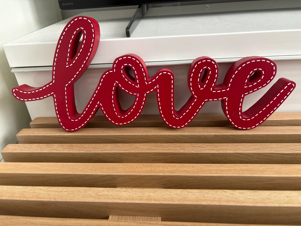 Red Wooden Love Table Decor