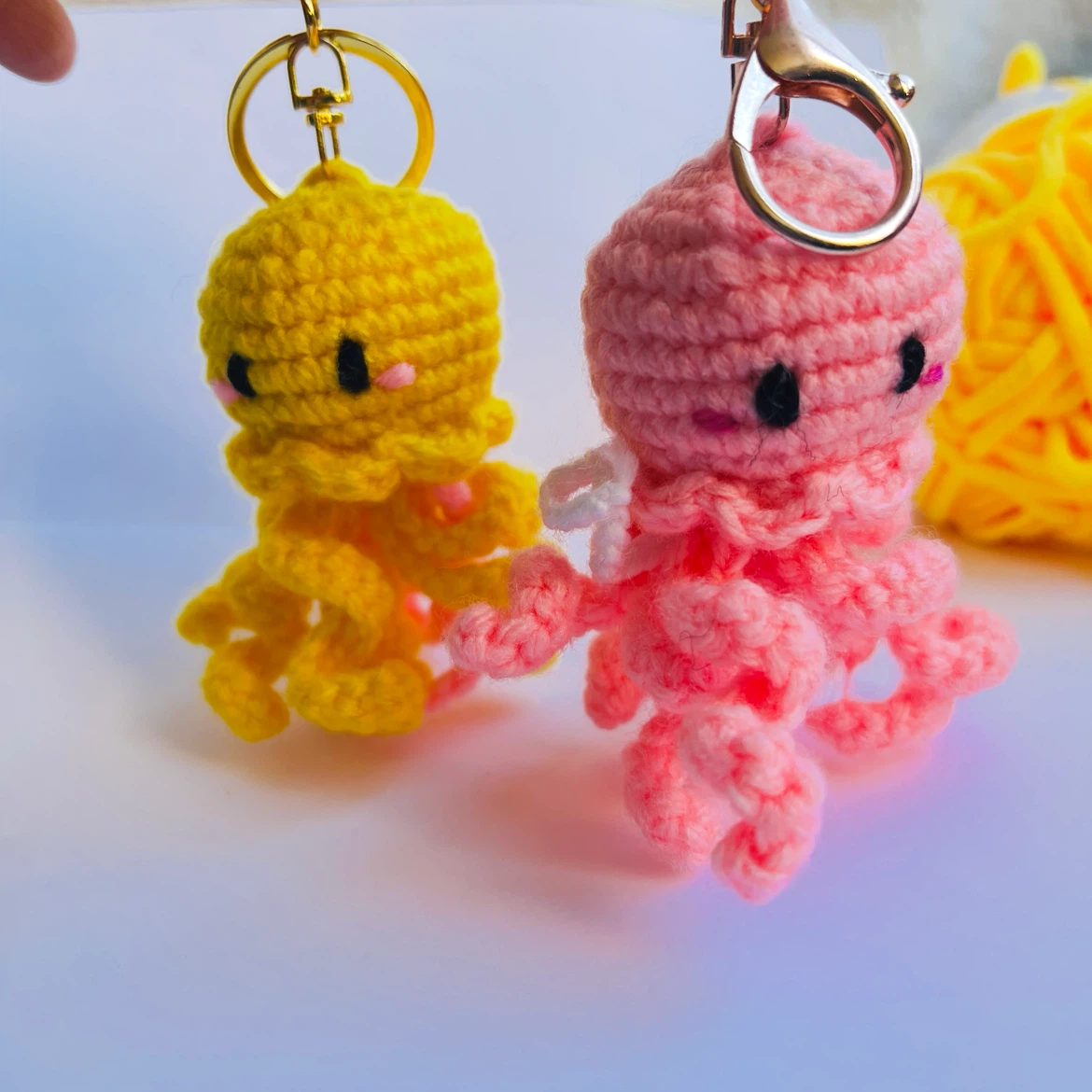 Handmade Crochet Jellyfish Keychains - photo 2